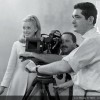 Catherine Deneuve et Jacques Demy sur le tournage du film les Parapluies de Cherbourg en 1963
